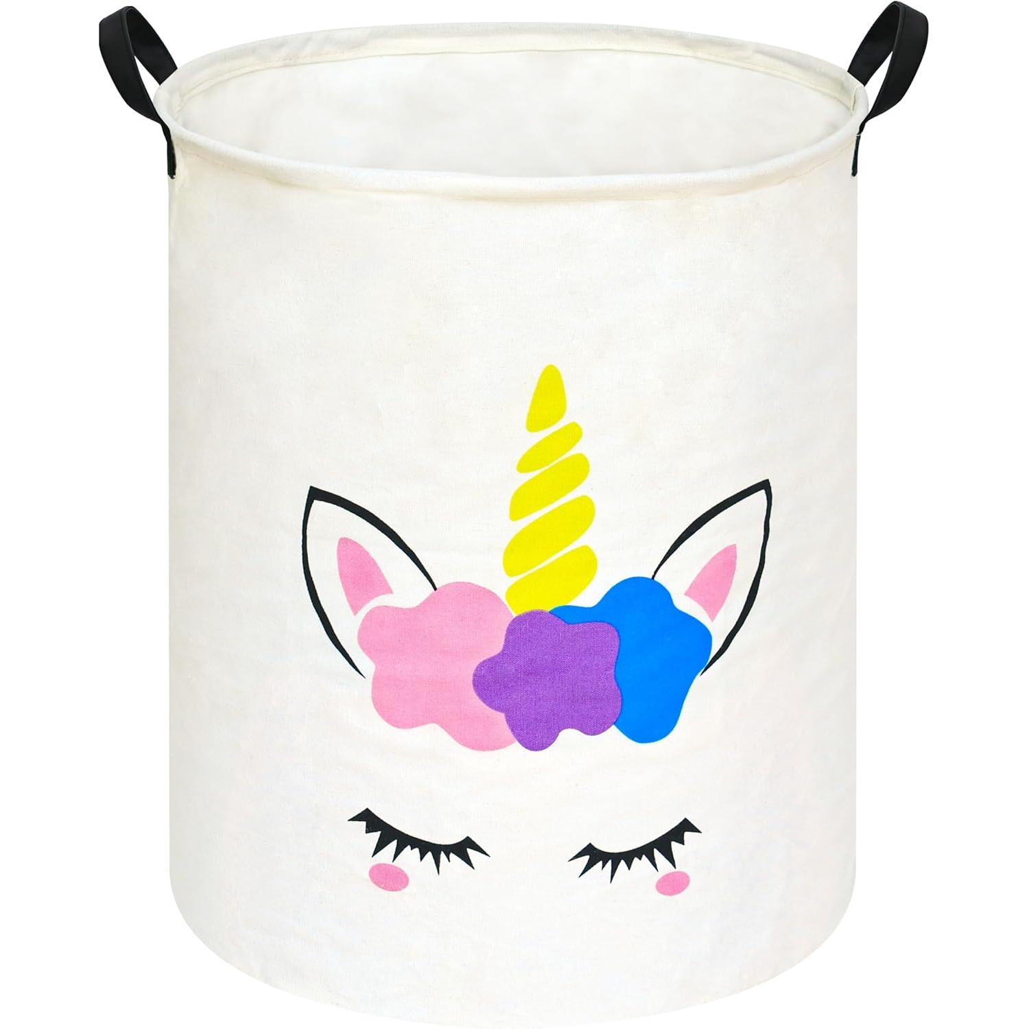 Home Decor Hampers - Unicorn Round Laundry Basket Storage Bins