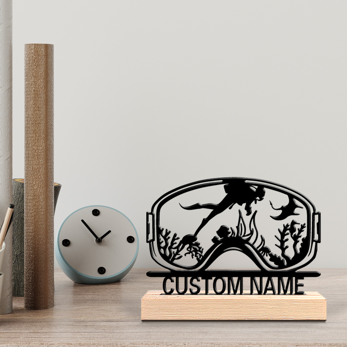 Home Decor Ideas - 1pc Cute Personalized Custom Diving Wooden