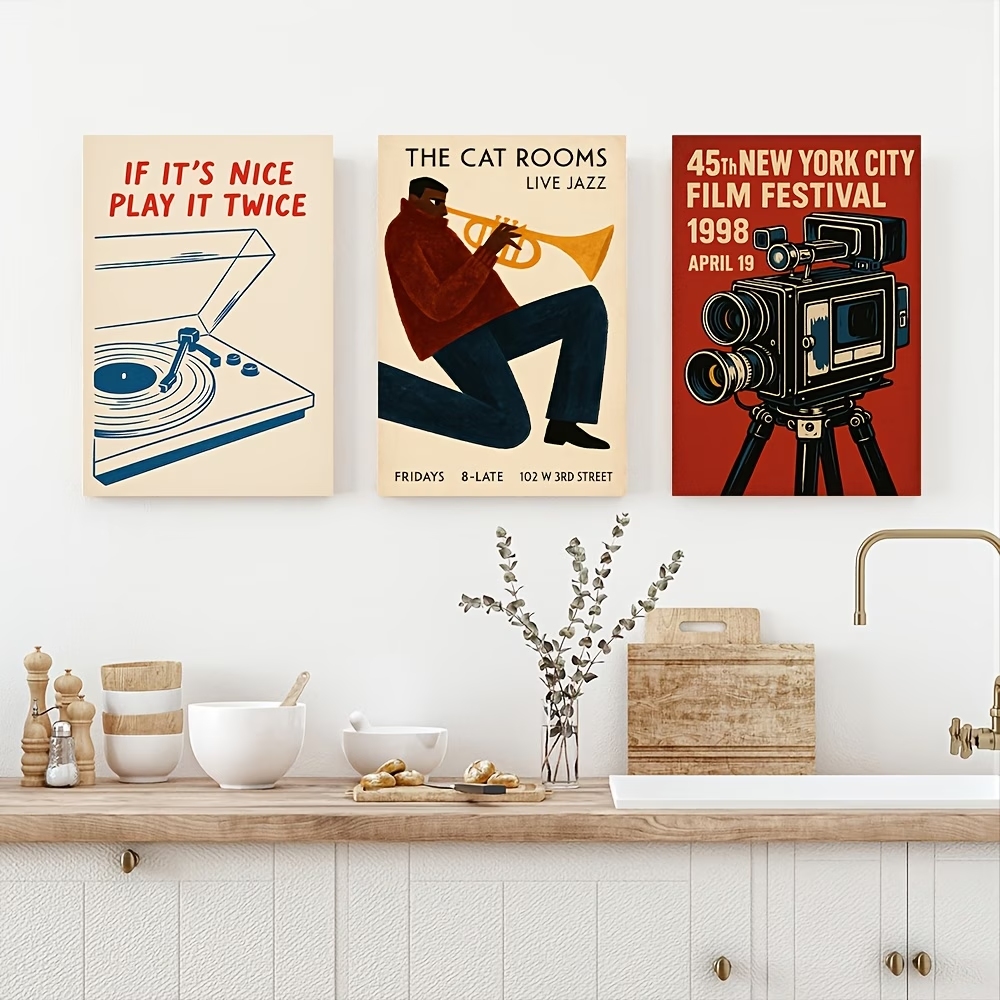 Home Decor Cat - Modern,Retro Jazz Cat, New York Film