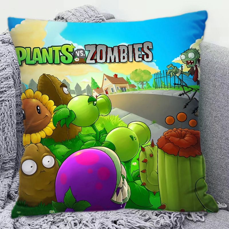 Plants Vs. Zombies Cute Cartoo - Decorative Throw Pillow 评论和价格