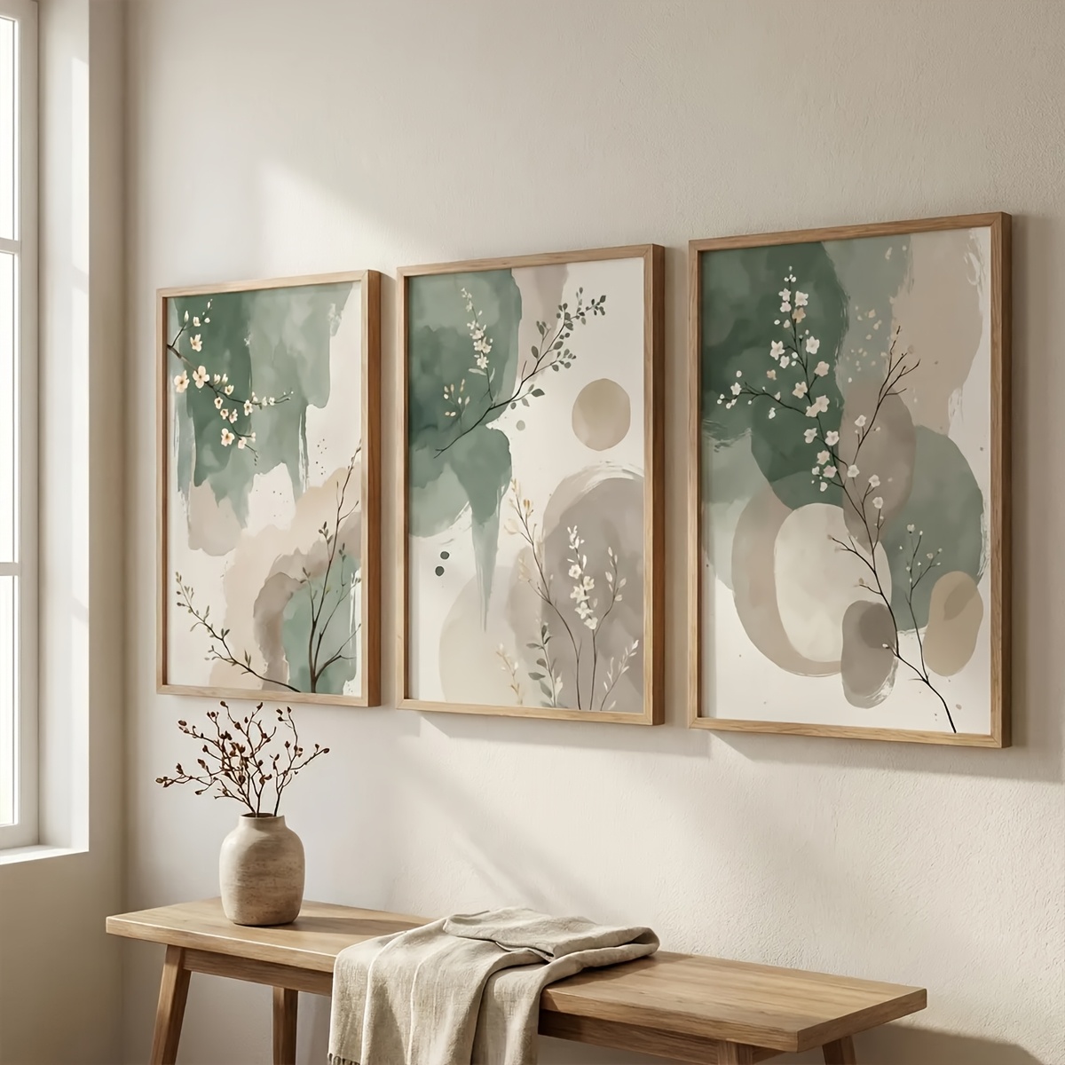 3pcs Japanese-Style Plant Canv - Home Decor Trends 评论和价格