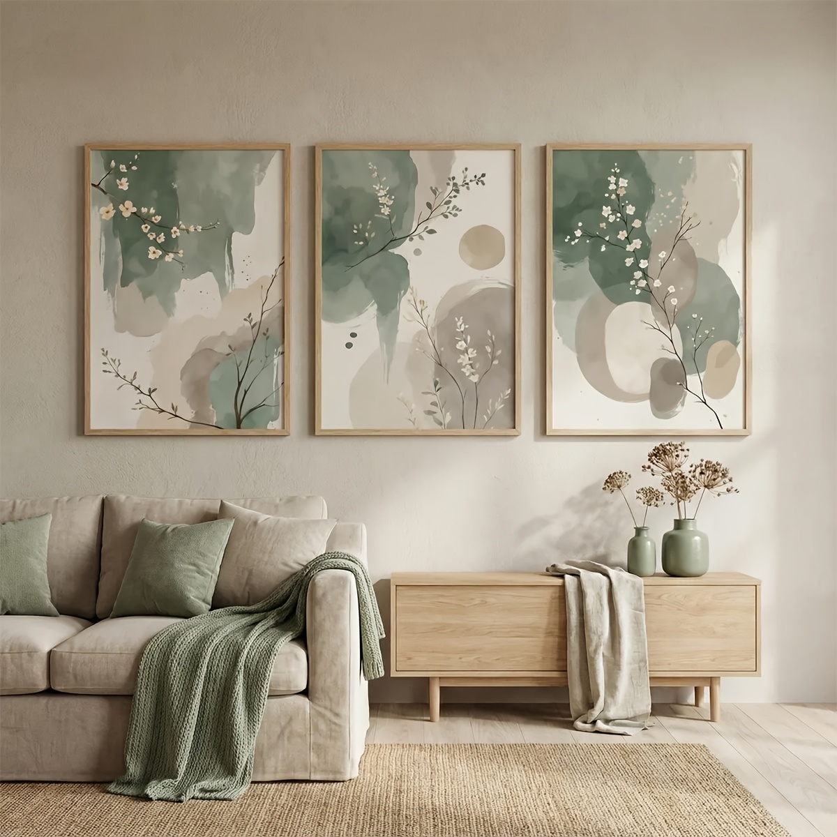 3pcs Japanese-Style Plant Canv - Home Decor Trends 评论和价格