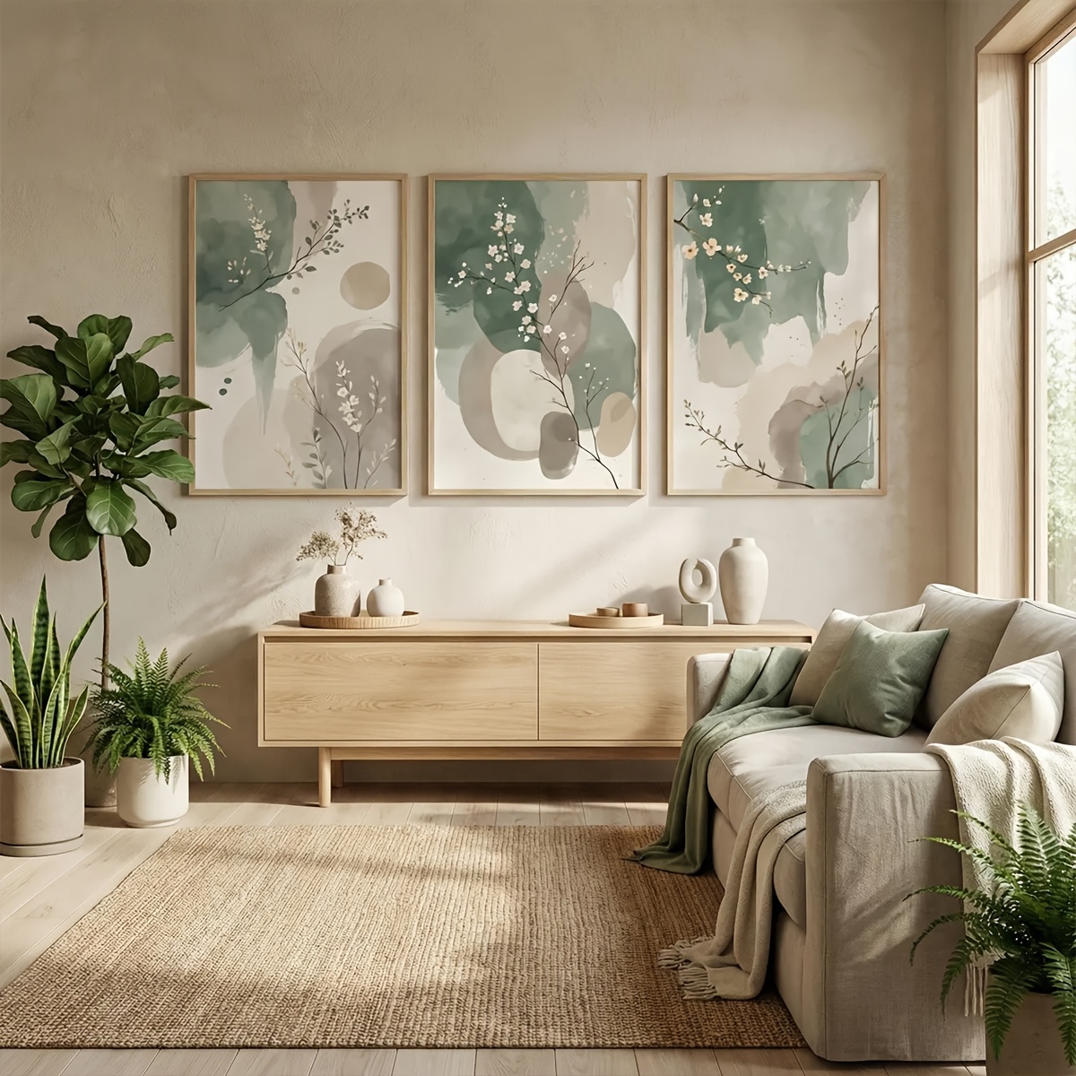 3pcs Japanese-Style Plant Canv - Home Decor Trends 评论和价格