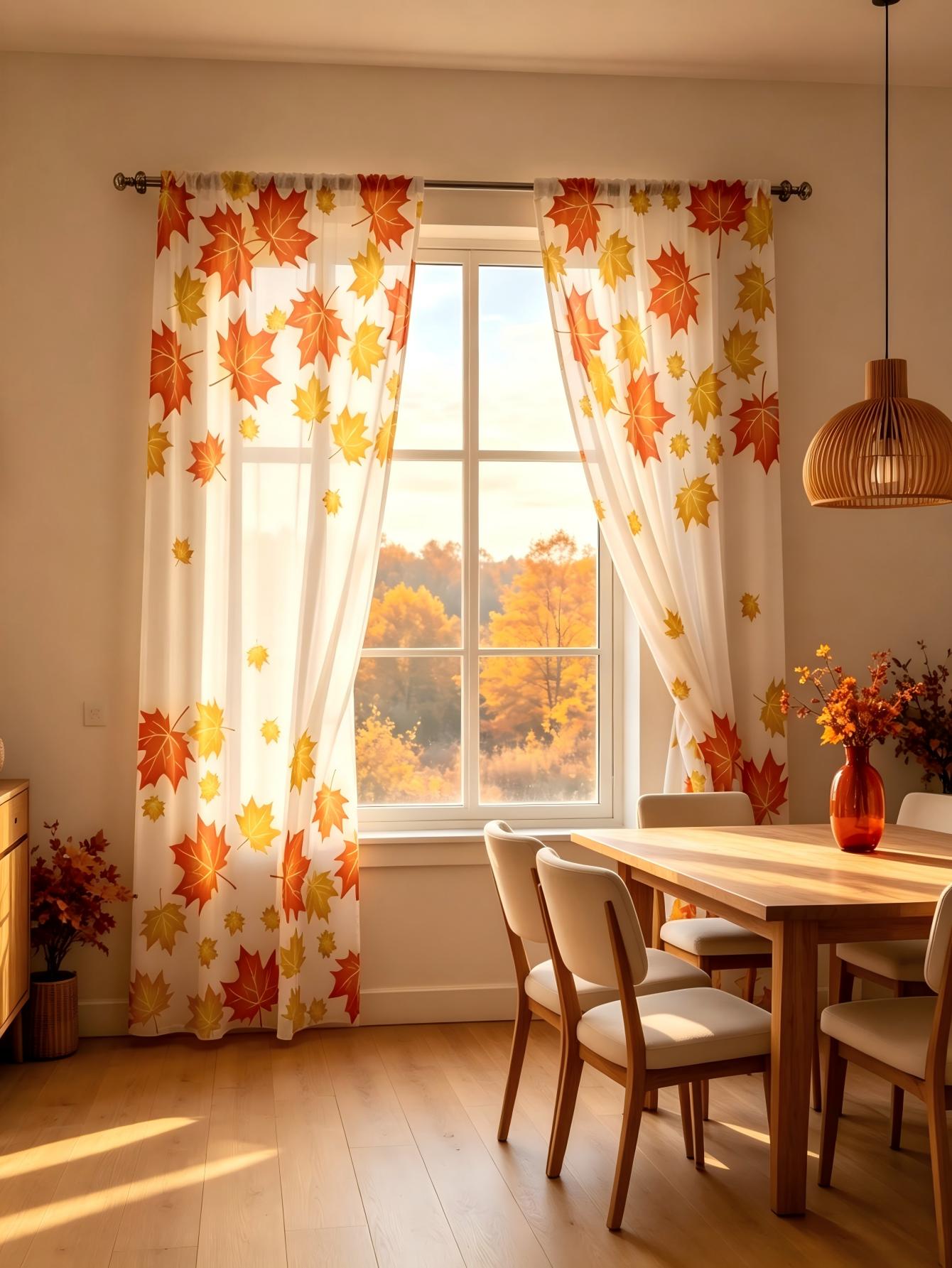 2PCS Digital Print Sheer Curta - Home Decor Yellow 评论和价格