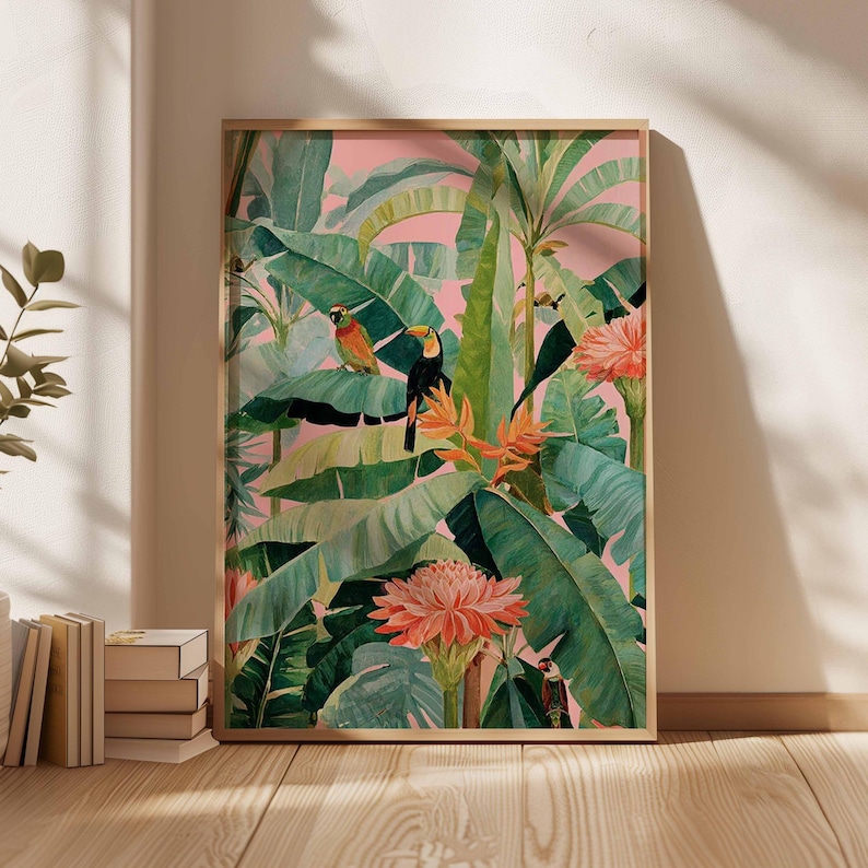 1pc Retro Tropical Canvas Post - Home Decor Trends 评论和价格