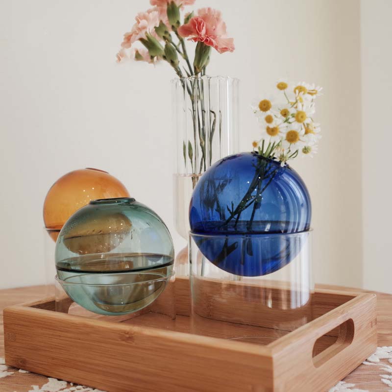 Mini Round Flower Vase Hydropo - Terrarium Glass Bottle 评论和价格
