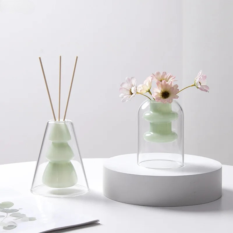 Colorful Double-layer Glass Va - Terrarium Glass Bottle 评论和价格