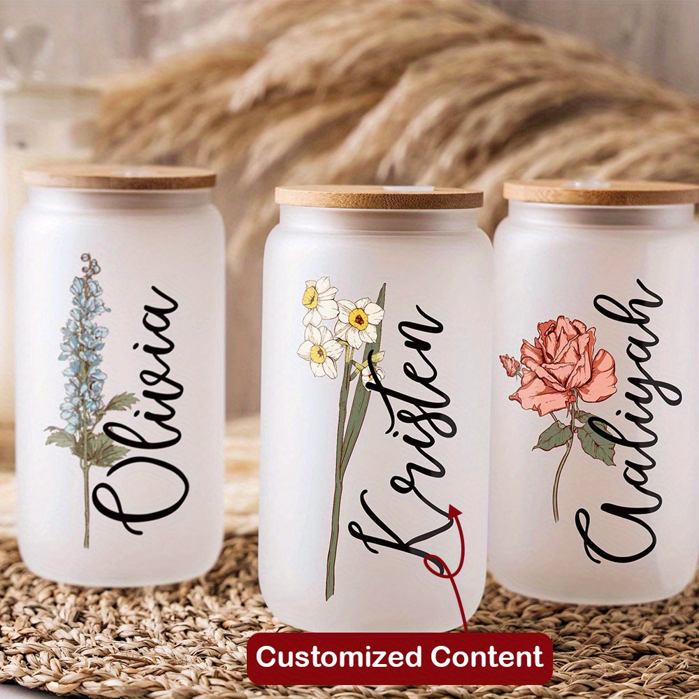 Custom Birth Flower Name Glass - Terrarium Glass Bottle 评论和价格
