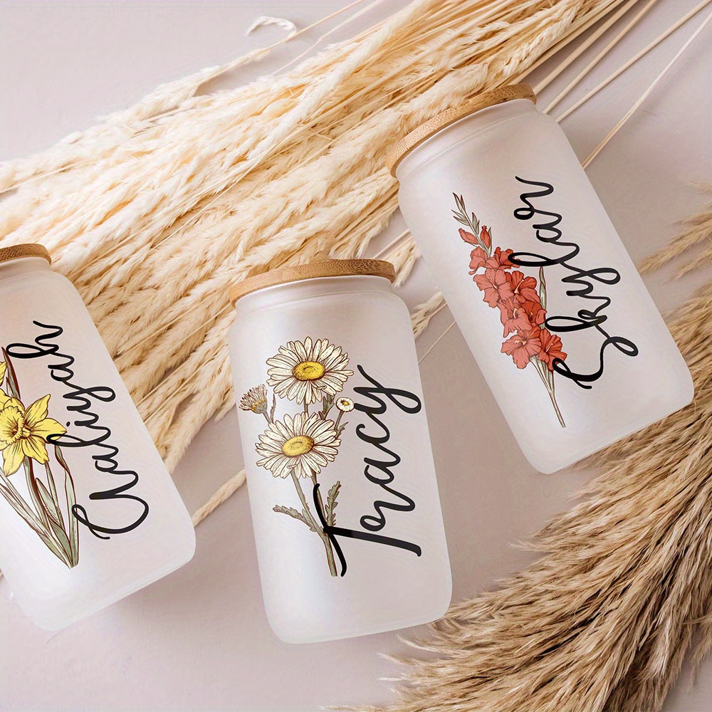 Custom Birth Flower Name Glass - Terrarium Glass Bottle 评论和价格