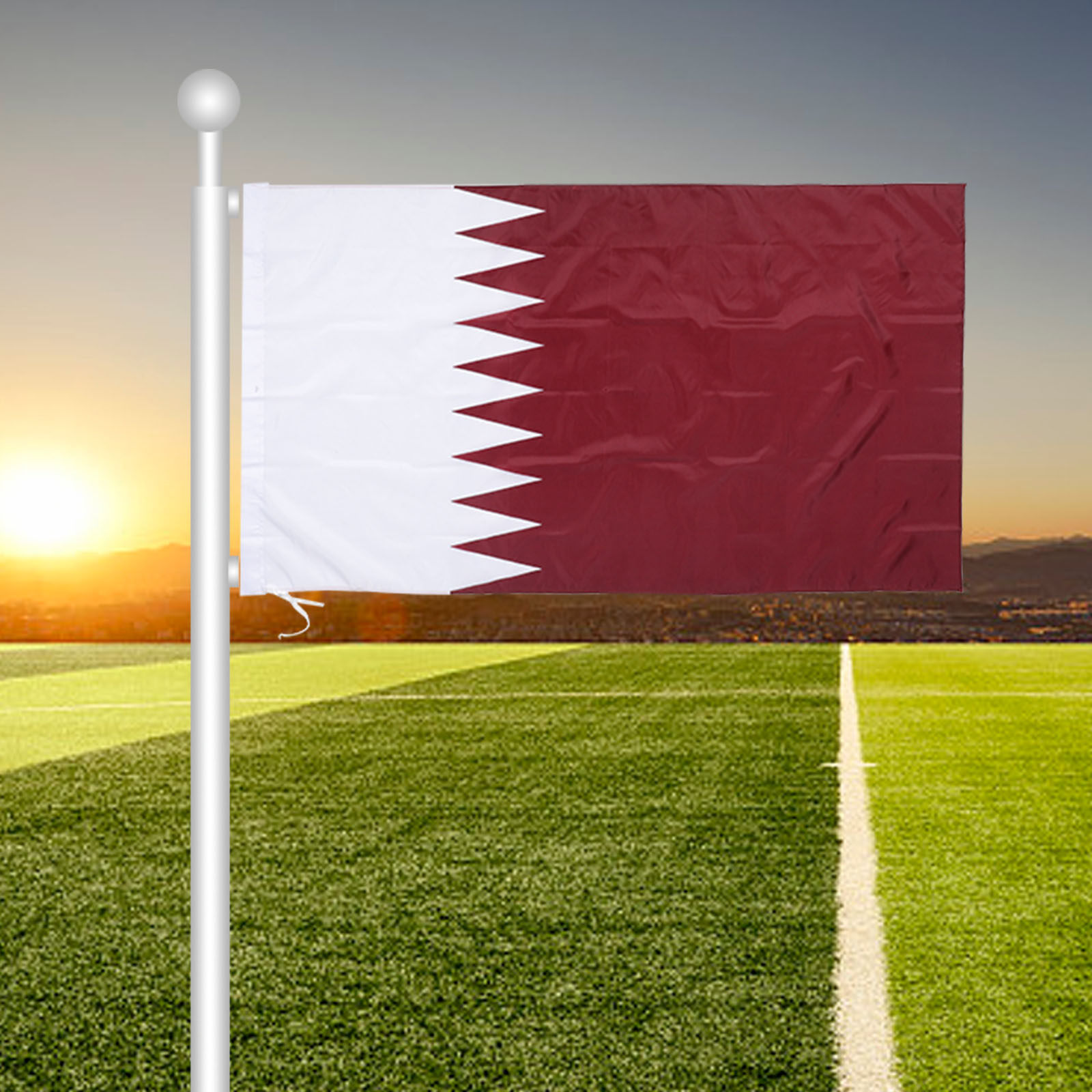 Qatar Hanging Nation Flag Poly - Home Decor Qatar 评论和价格