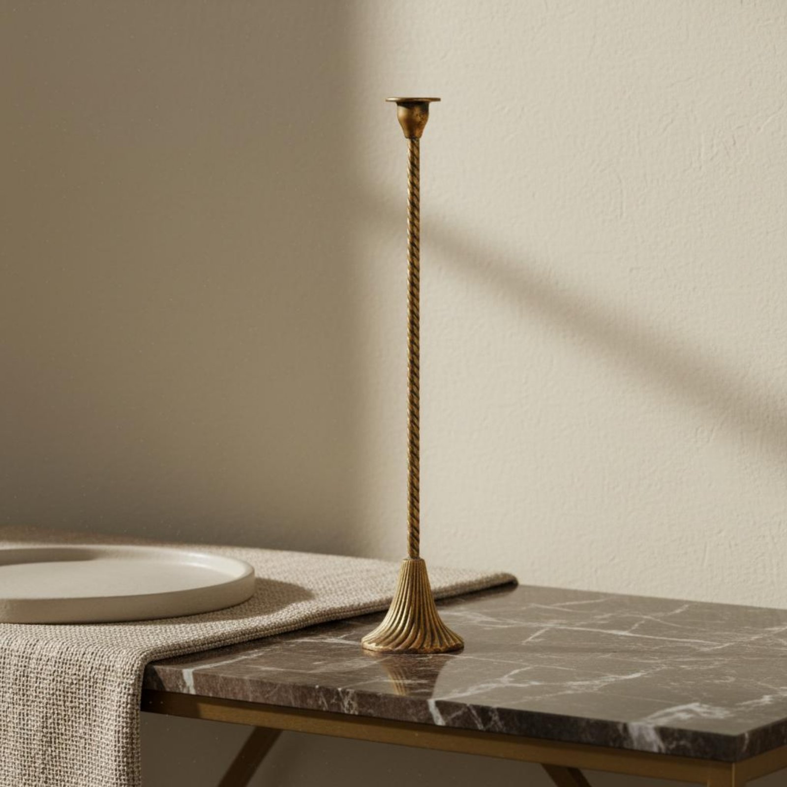 Twisted Gold Candle Holder Sta - Home Decor Gold 评论和价格