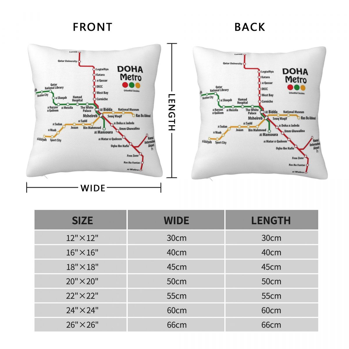 Qatar Doha Metro Map Square Pi - Home Decor Qatar 评论和价格