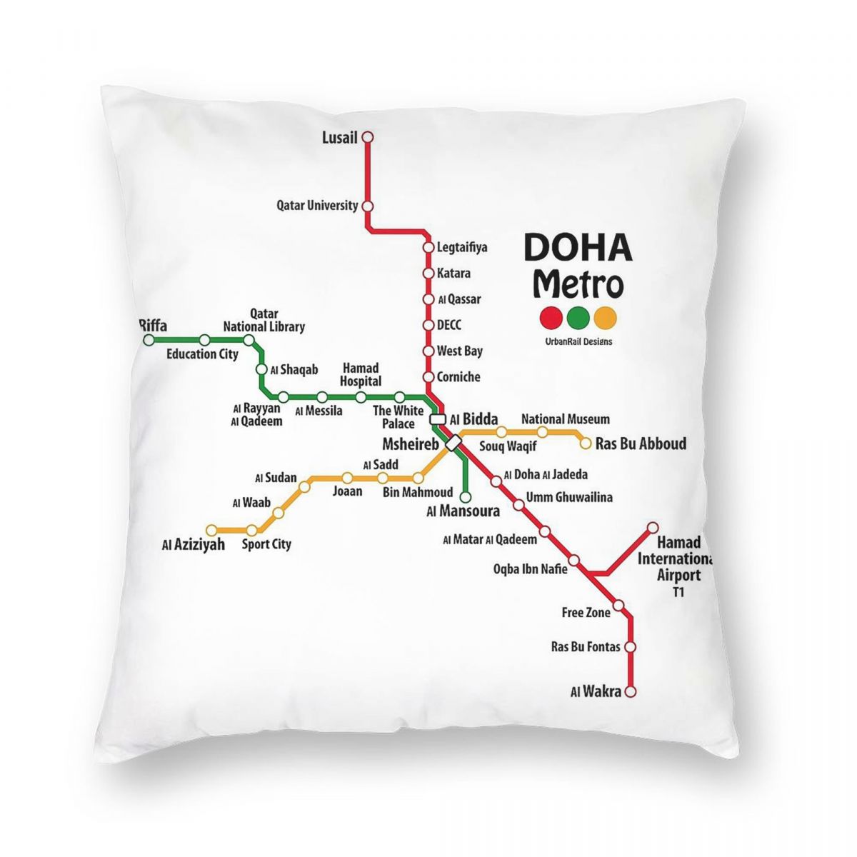 Qatar Doha Metro Map Square Pi - Home Decor Qatar 评论和价格