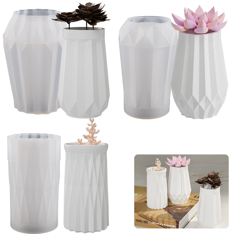 Round Diamond Vase Silicone Mo - Home Decor Vase With Flowers 评论和价格
