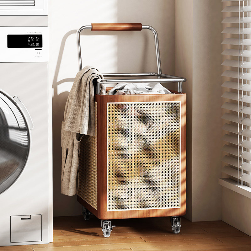 Woven Rattan Laundry Hamper, L - Home Decor Hampers 评论和价格