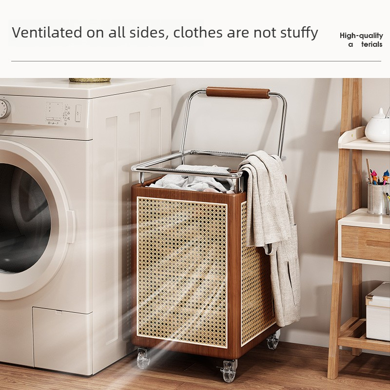 Woven Rattan Laundry Hamper, L - Home Decor Hampers 评论和价格