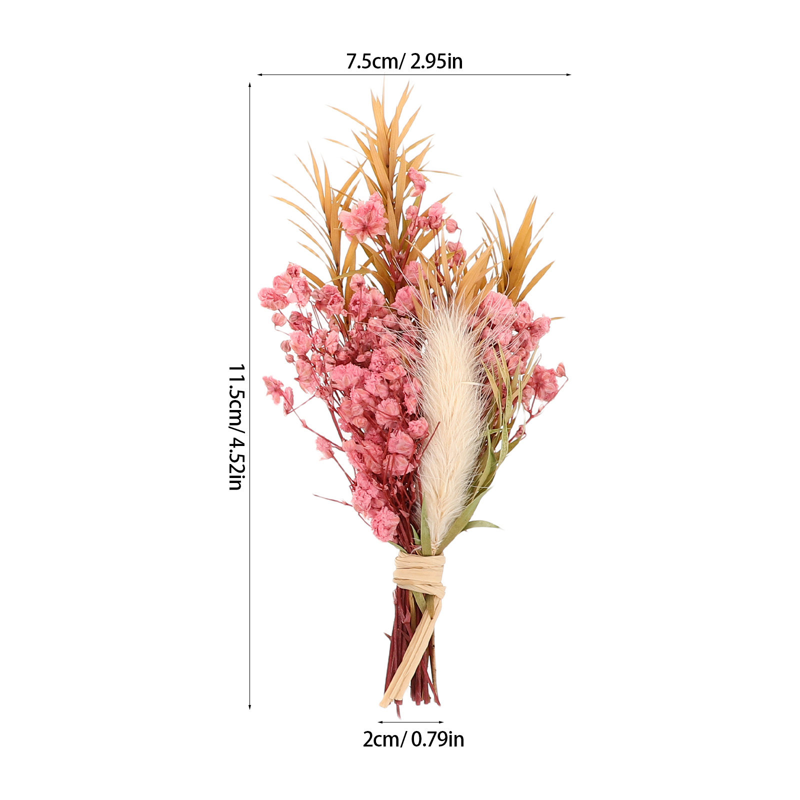 3Pcs Mini Dried Floral Bouquet - Home Decor Vase With Flowers 评论和价格