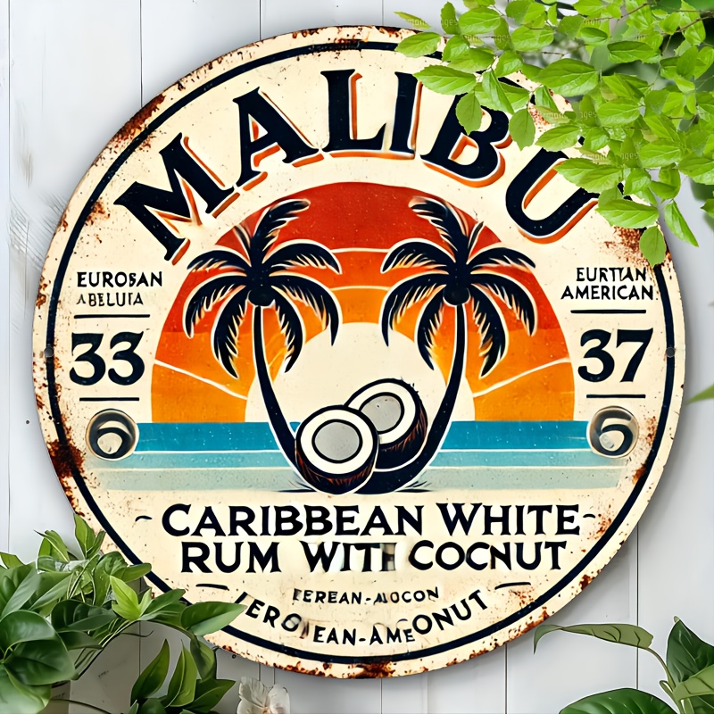 Vintage Malibu Rum Coconut Alu - Home Decor Trends 评论和价格