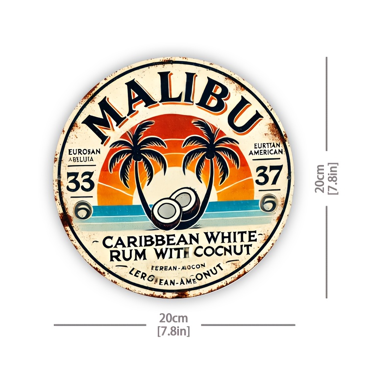 Vintage Malibu Rum Coconut Alu - Home Decor Trends 评论和价格