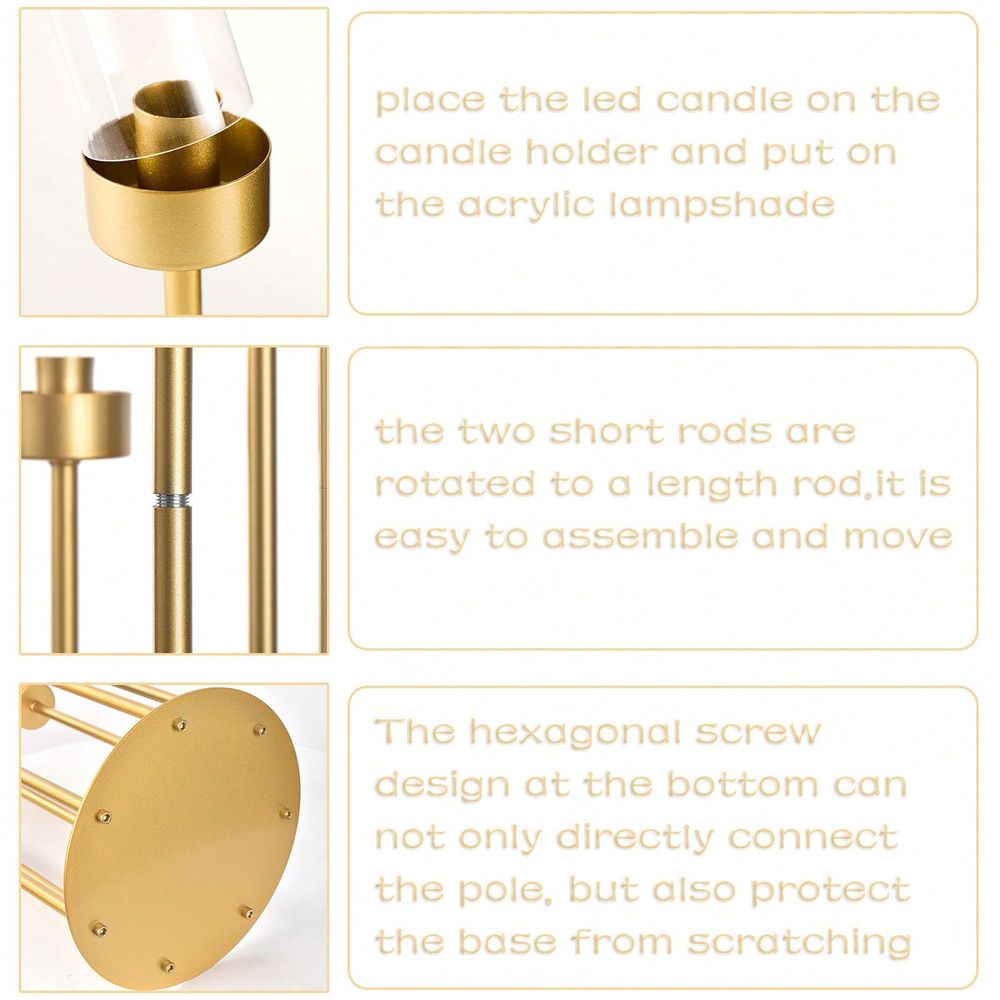 48inch Gold Floor Candle Holde - Flooring Home Decor 评论和价格