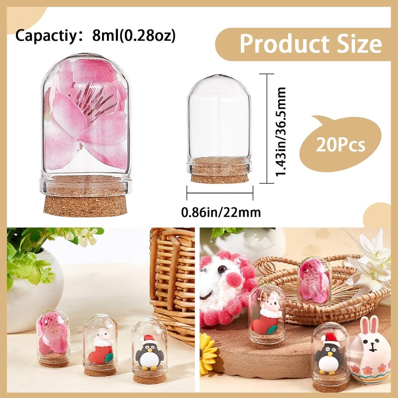 20 Sets Glass Cloche Dome Mini - Terrarium Glass Bottle 评论和价格