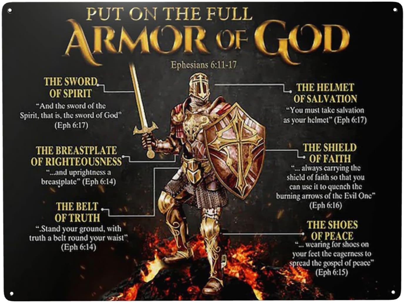 1p,WZVZGZ ARMOR OF GOD Tin gol - Home Decor Logo 评论和价格