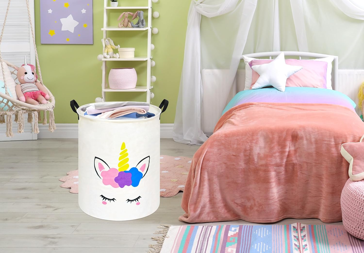 Unicorn Round Laundry Basket S - Home Decor Hampers 评论和价格