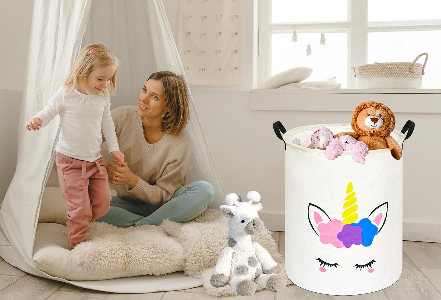 Unicorn Round Laundry Basket S - Home Decor Hampers 评论和价格