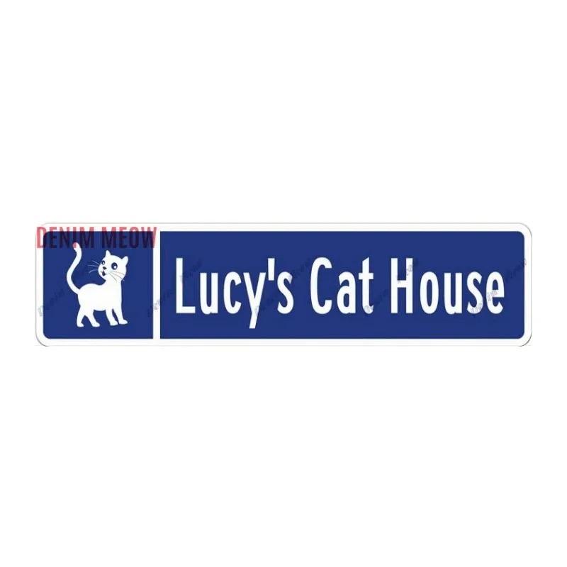 Personalized Blue Cat Sign, Cu - Home Decor Cat 评论和价格