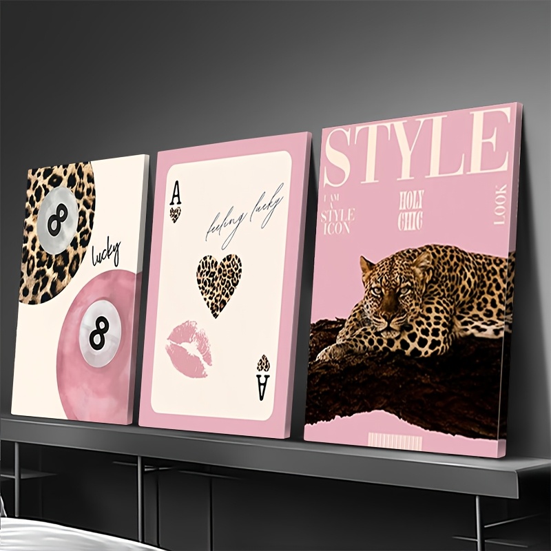 3pcs Leopard Cheetah Canvas Wa - Home Decor Trends 评论和价格