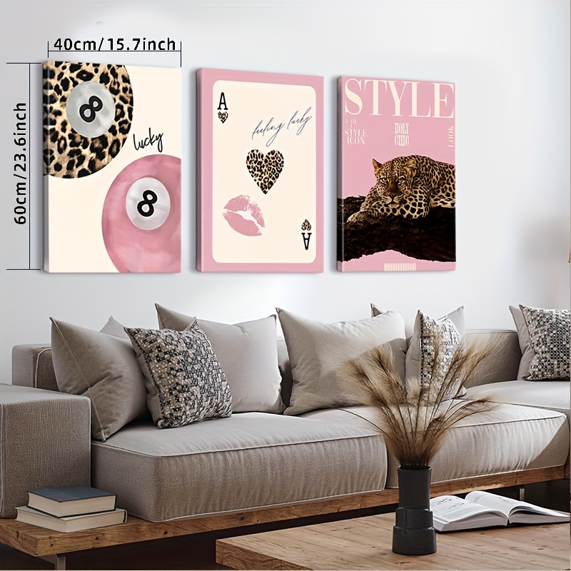 3pcs Leopard Cheetah Canvas Wa - Home Decor Trends 评论和价格