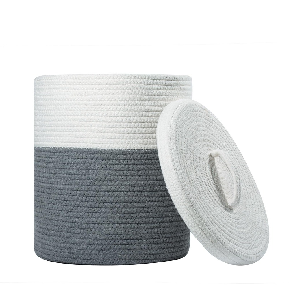Cotton Rope Storage Basket wit - Home Decor Hampers 评论和价格