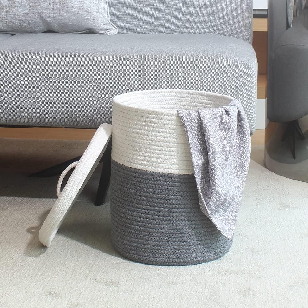 Cotton Rope Storage Basket wit - Home Decor Hampers 评论和价格