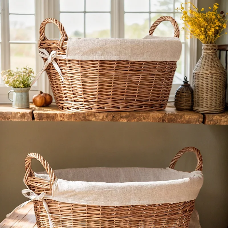 ‌Rattan Dirty Clothes Hamper,  - Home Decor Hampers 评论和价格