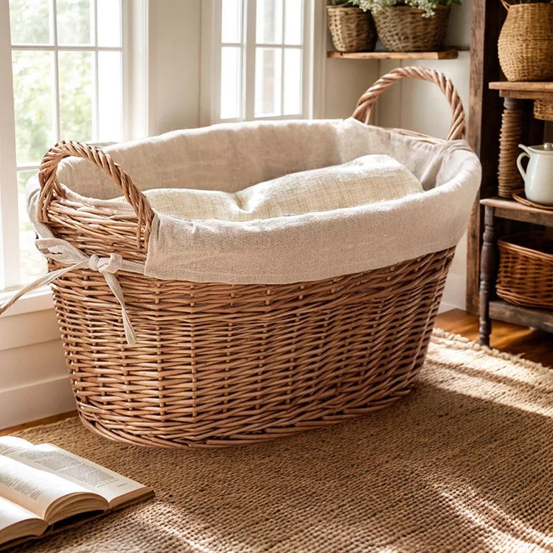 ‌Rattan Dirty Clothes Hamper,  - Home Decor Hampers 评论和价格