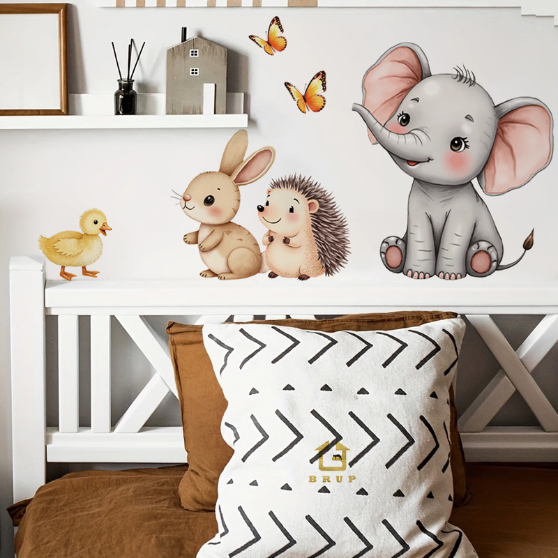 Cartoon Animal Wall Sticker -  - Flooring Home Decor 评论和价格