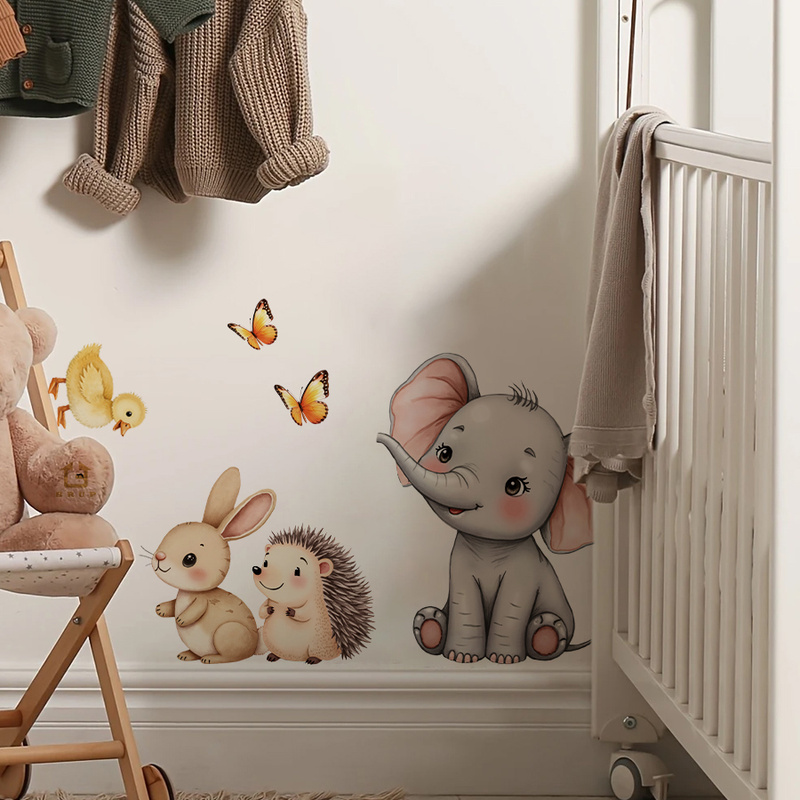 Cartoon Animal Wall Sticker -  - Flooring Home Decor 评论和价格