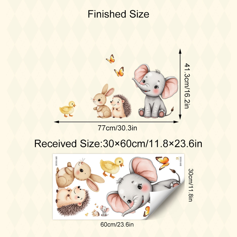 Cartoon Animal Wall Sticker -  - Flooring Home Decor 评论和价格