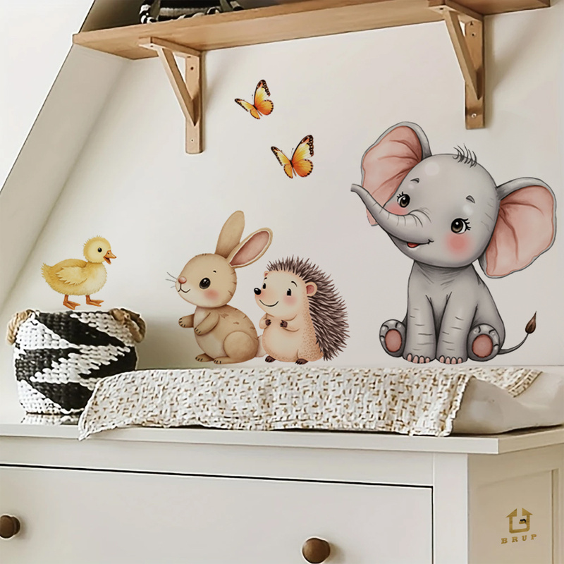 Cartoon Animal Wall Sticker -  - Flooring Home Decor 评论和价格