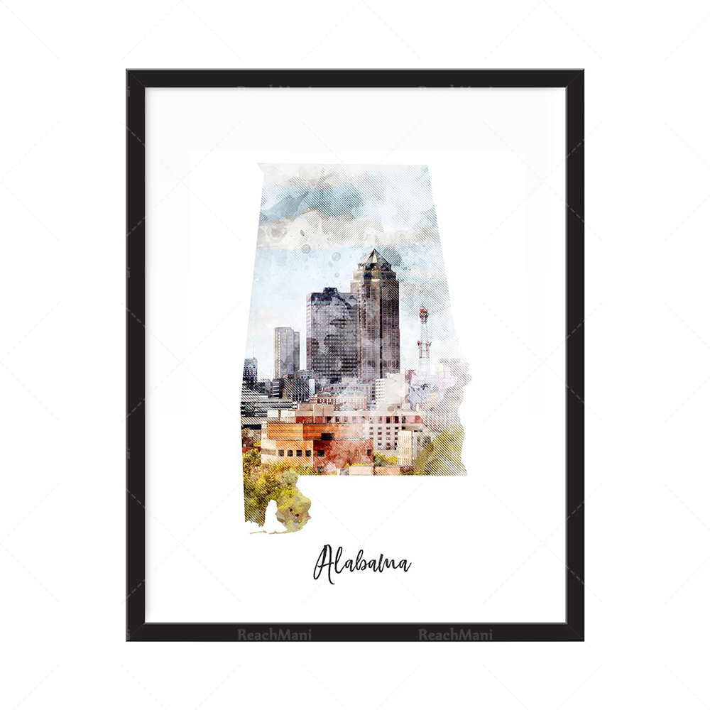 Impression de carte aquarelle  - Home Decor Qatar 评论和价格