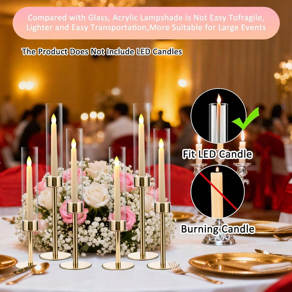12Pcs Gold Taper Candle Holder - Home Decor Gold 评论和价格