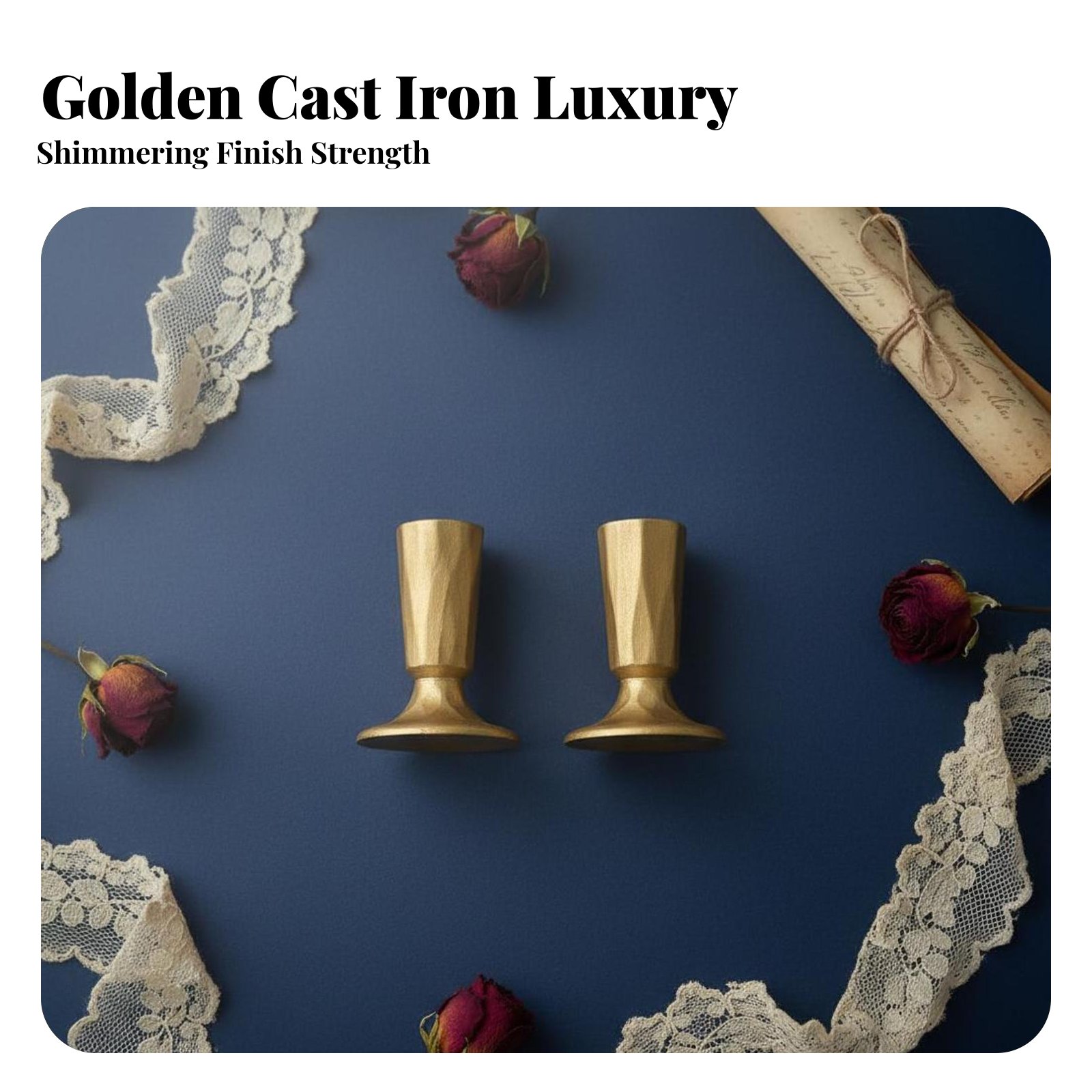 Gold Cast Iron Candle Holder,  - Home Decor Gold 评论和价格