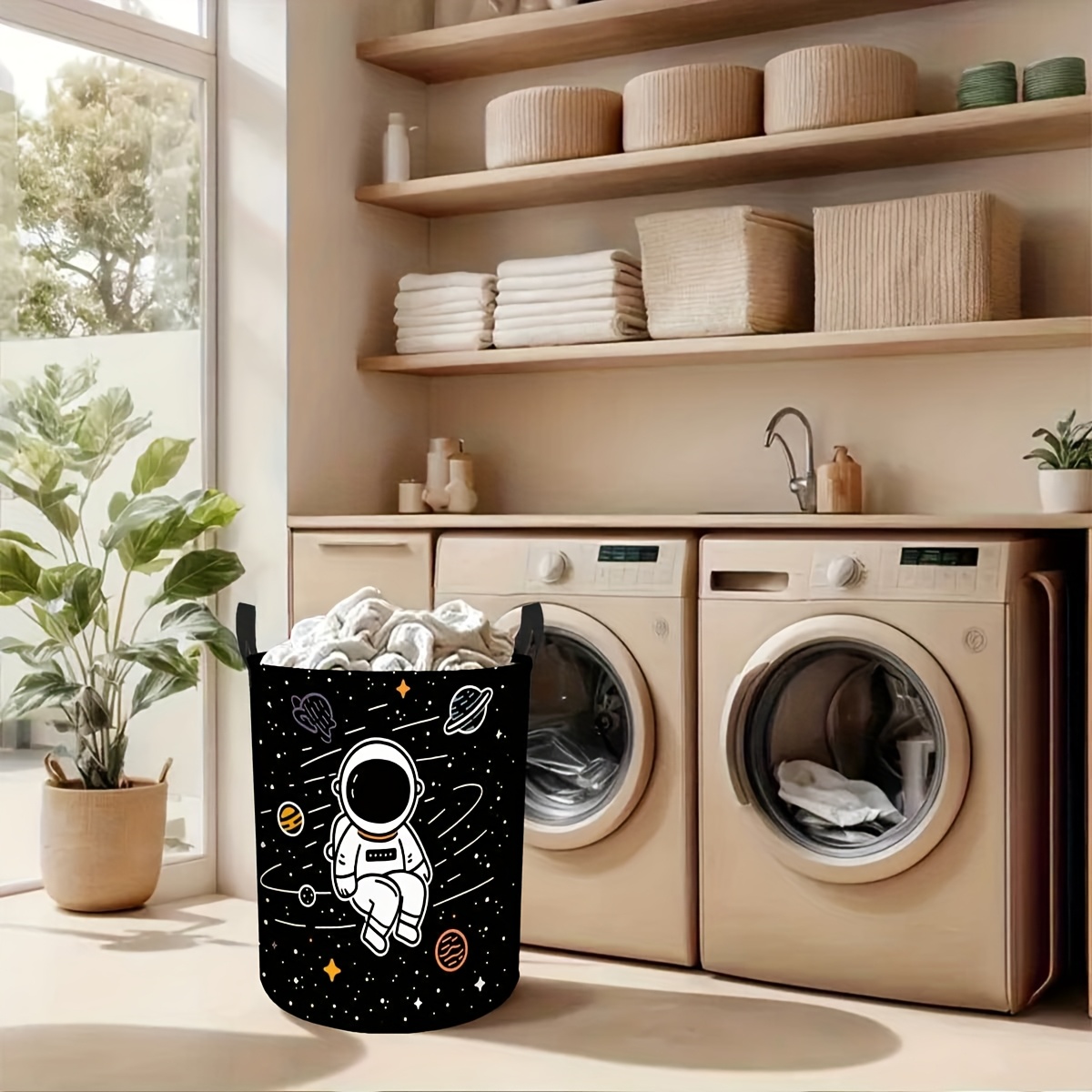 1pc Modern Round Laundry Baske - Home Decor Hampers 评论和价格