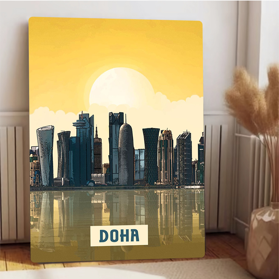 Doha Skyline Metal Wall Art Qa - Home Decor Qatar 评论和价格