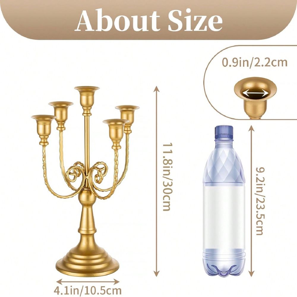 Pack 11.8Inch Gold Candelabra  - Home Decor Gold 评论和价格