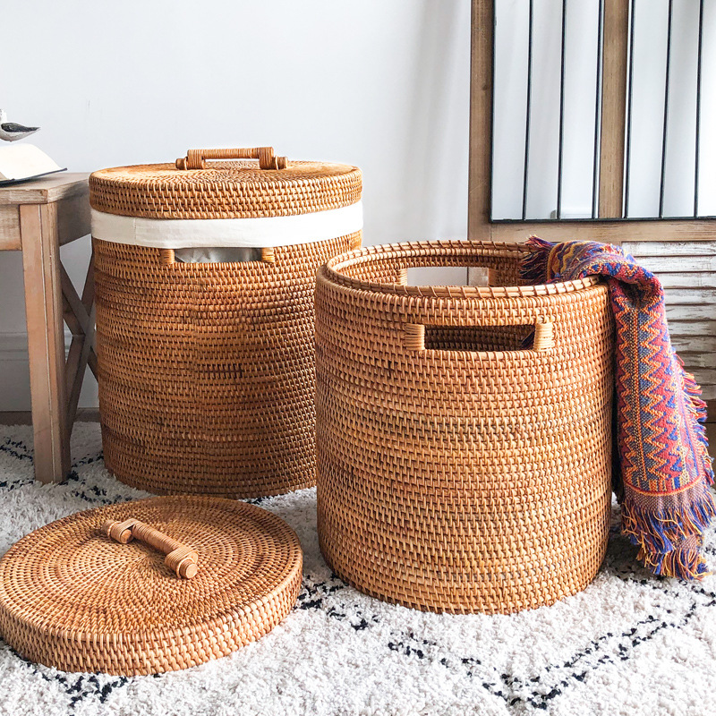 Rattan Laundry Basket, Large C - Home Decor Hampers 评论和价格
