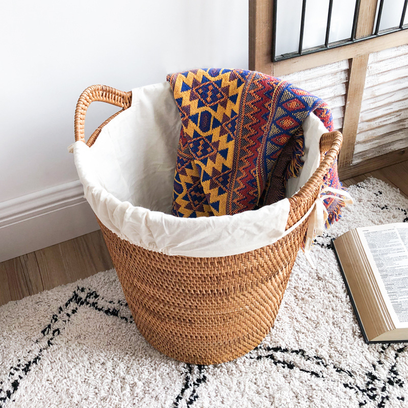 Rattan Laundry Basket, Large C - Home Decor Hampers 评论和价格
