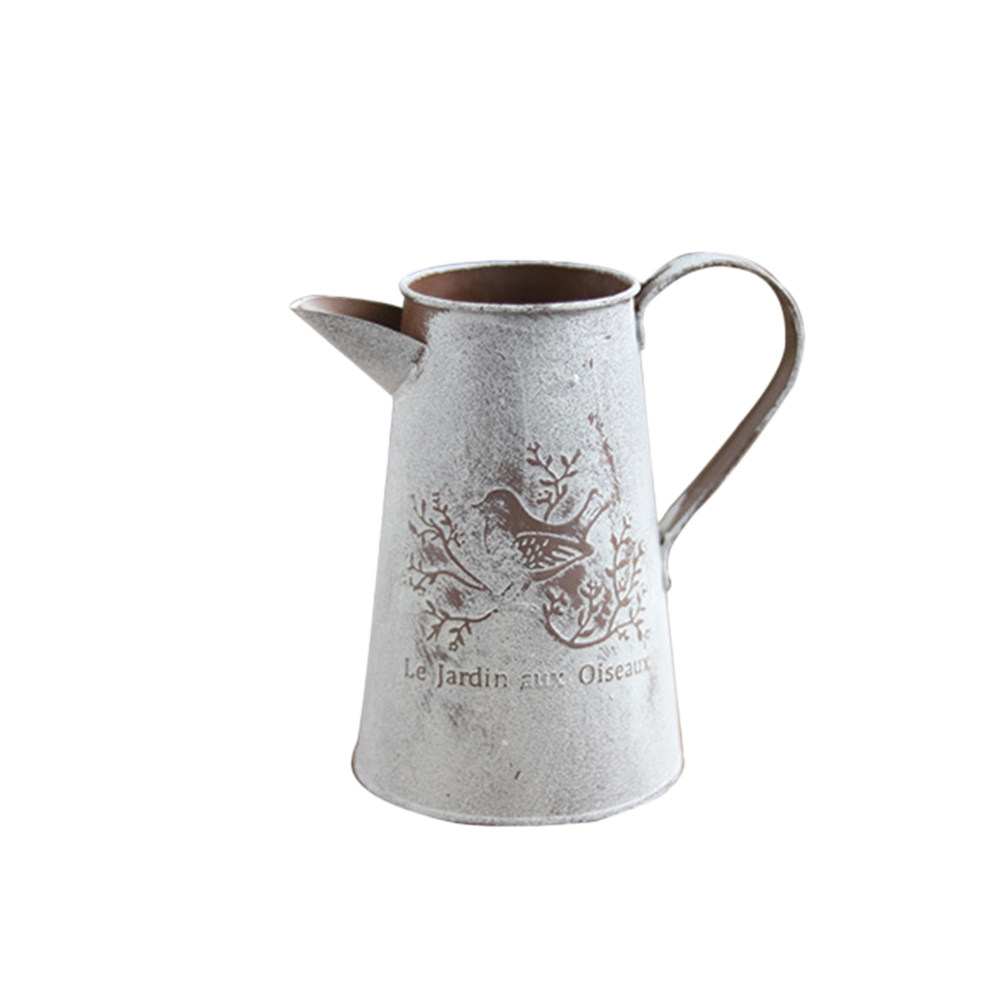 Garden Tin Bucket Vintage Flow - Home Decor Vase With Flowers 评论和价格