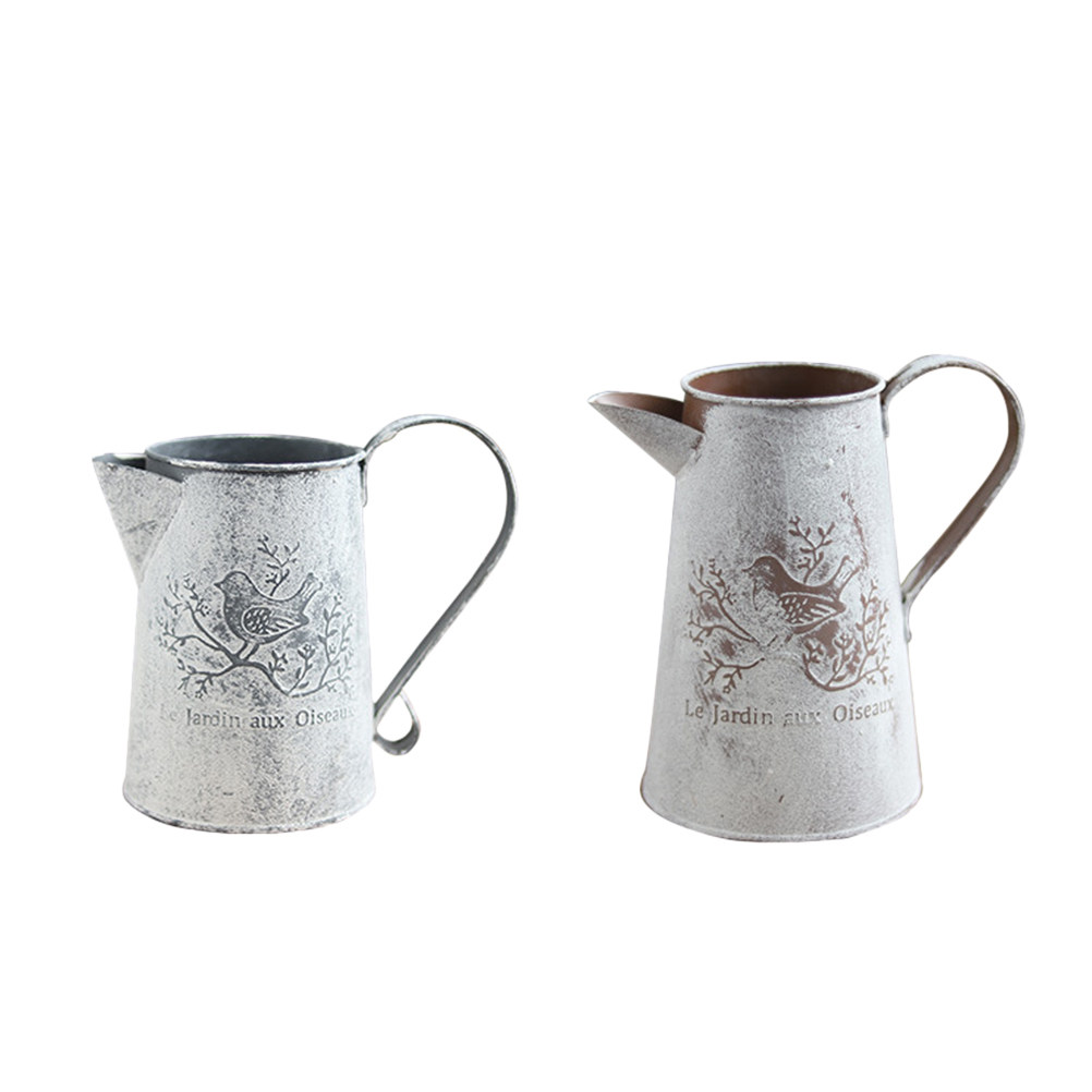 Garden Tin Bucket Vintage Flow - Home Decor Vase With Flowers 评论和价格